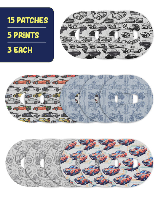 EXTREME - Dexcom G6 Adhesive Patches - Cars (15 Pack)