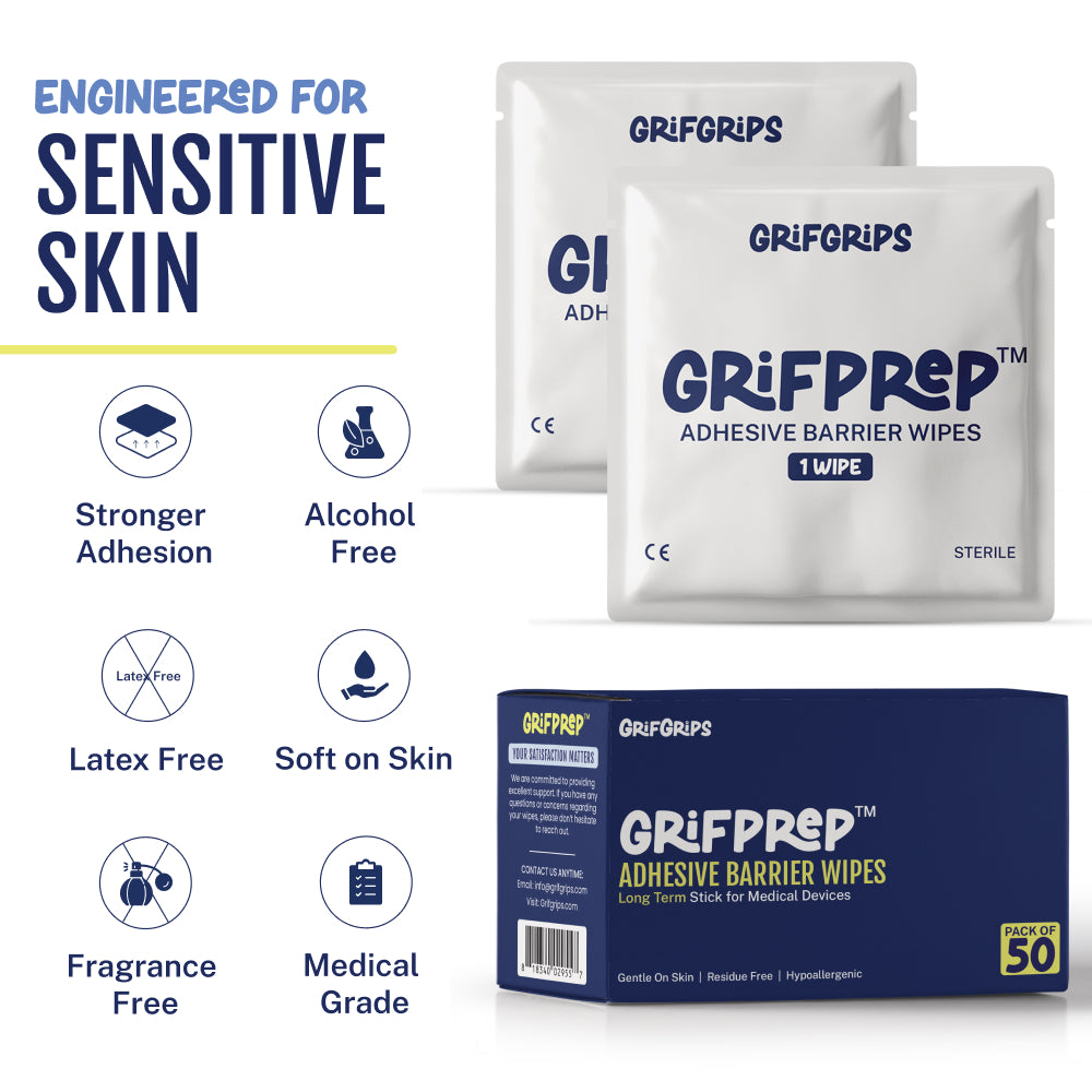 GrifGrips Adhesive Barrier Wipes (50 Pack)
