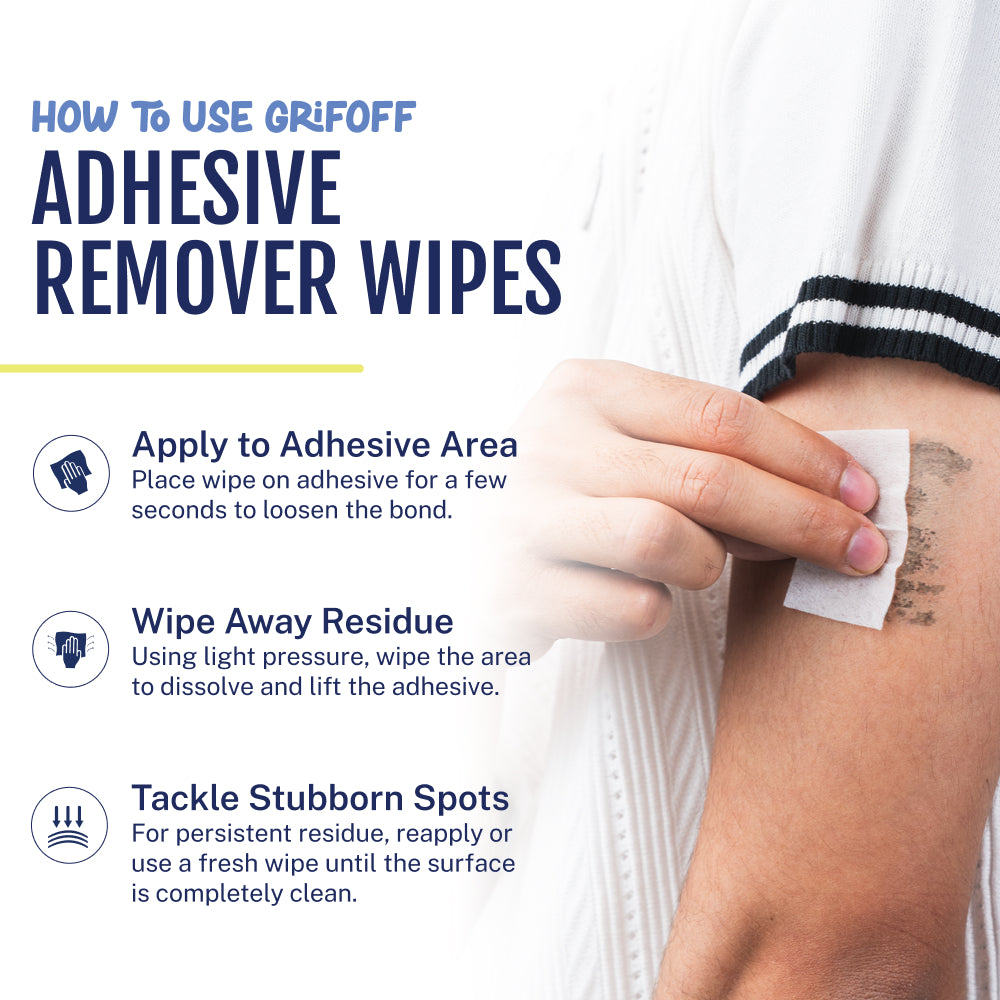 GRIFOFF™ Adhesive Remover Wipes (50 Pack)