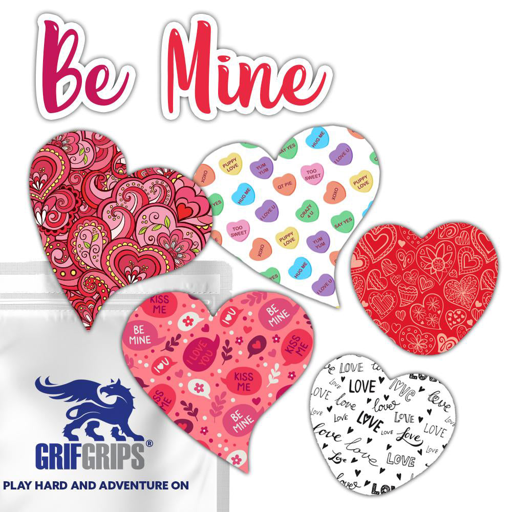 Be Mine Combo in Hearts - Extreme Adhesive - 10 Pack - CGM, Infusion & Pump Grips