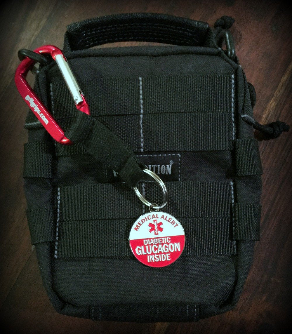 Diabetes Metal ID Tag & Carbineer (Choose Your Style) - GrifGrips