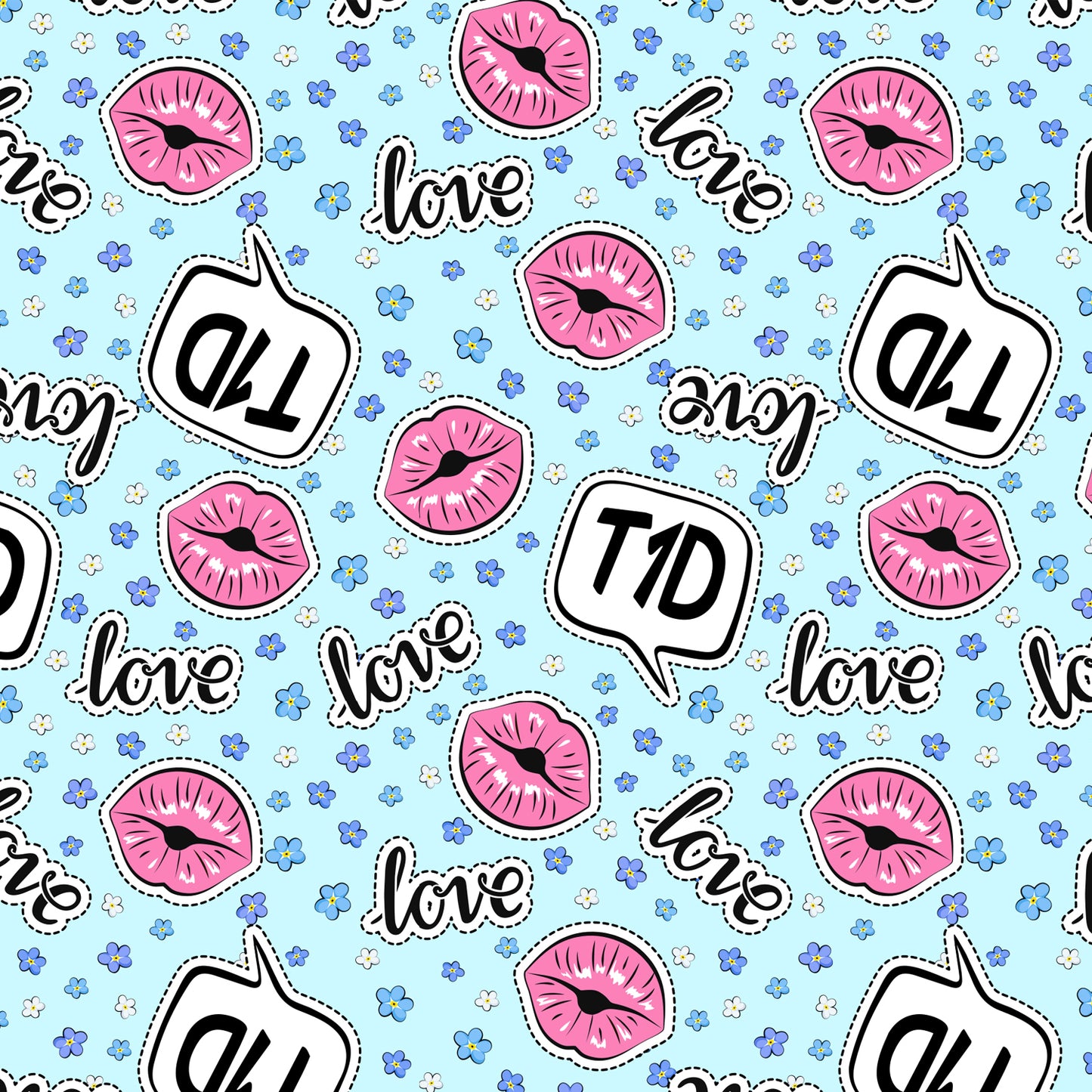 T1D Love - Yoga Leggings plus 15 Matching Lip Shaped Grips - Extreme Formula - GrifGrips