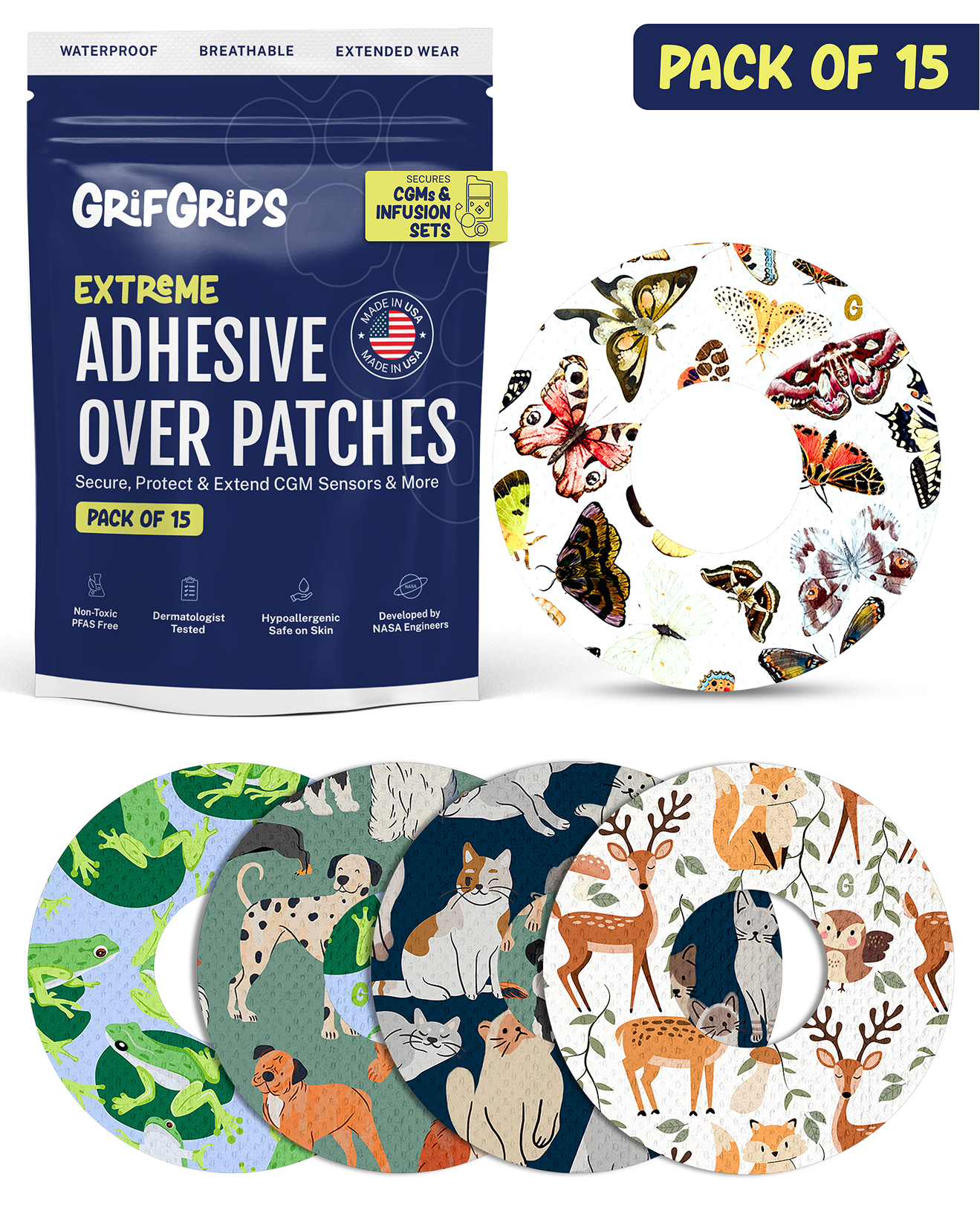 EXTREME - Universal Adhesive Patches - Animals (15 Pack)