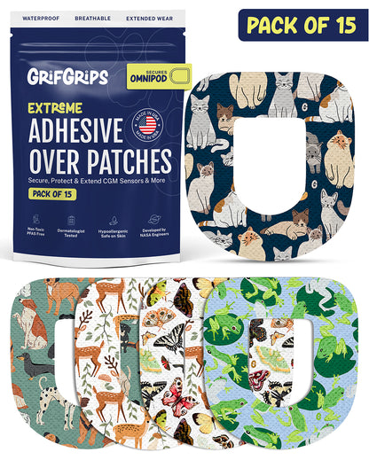 EXTREME - Omnipod Adhesive Patches - Animals (15 Pack)