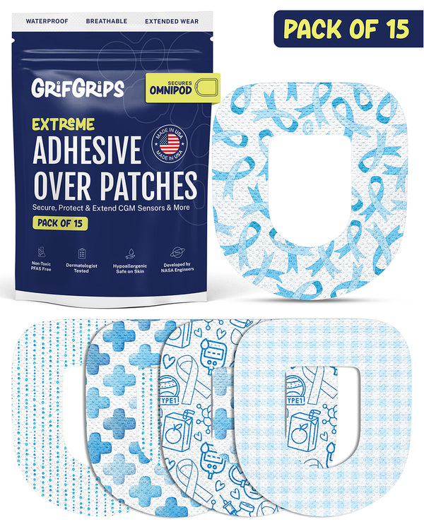 EXTREME - Omnipod Adhesive Patches - T1D Awareness (15 Pack)