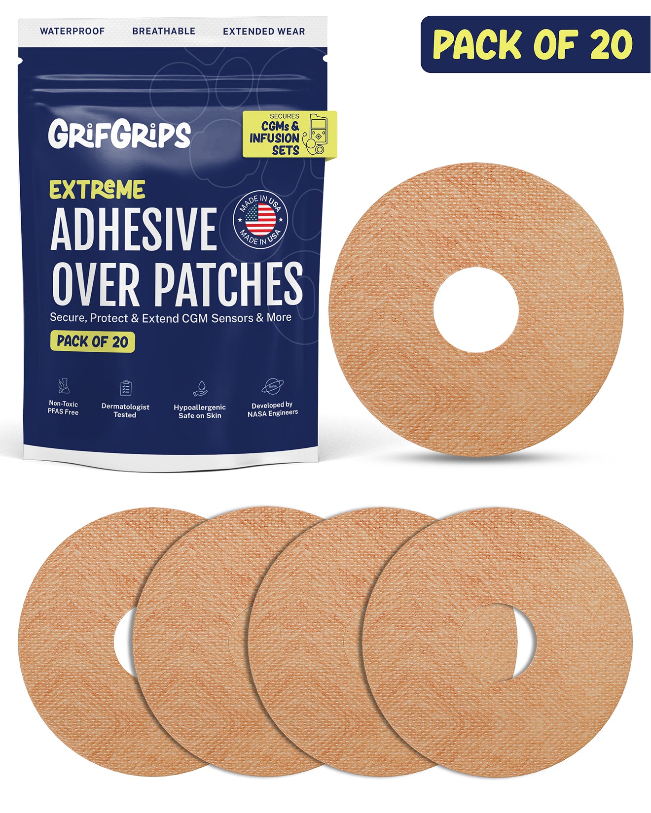 EXTREME - Universal Adhesive Patches - Tan (20 Pack)