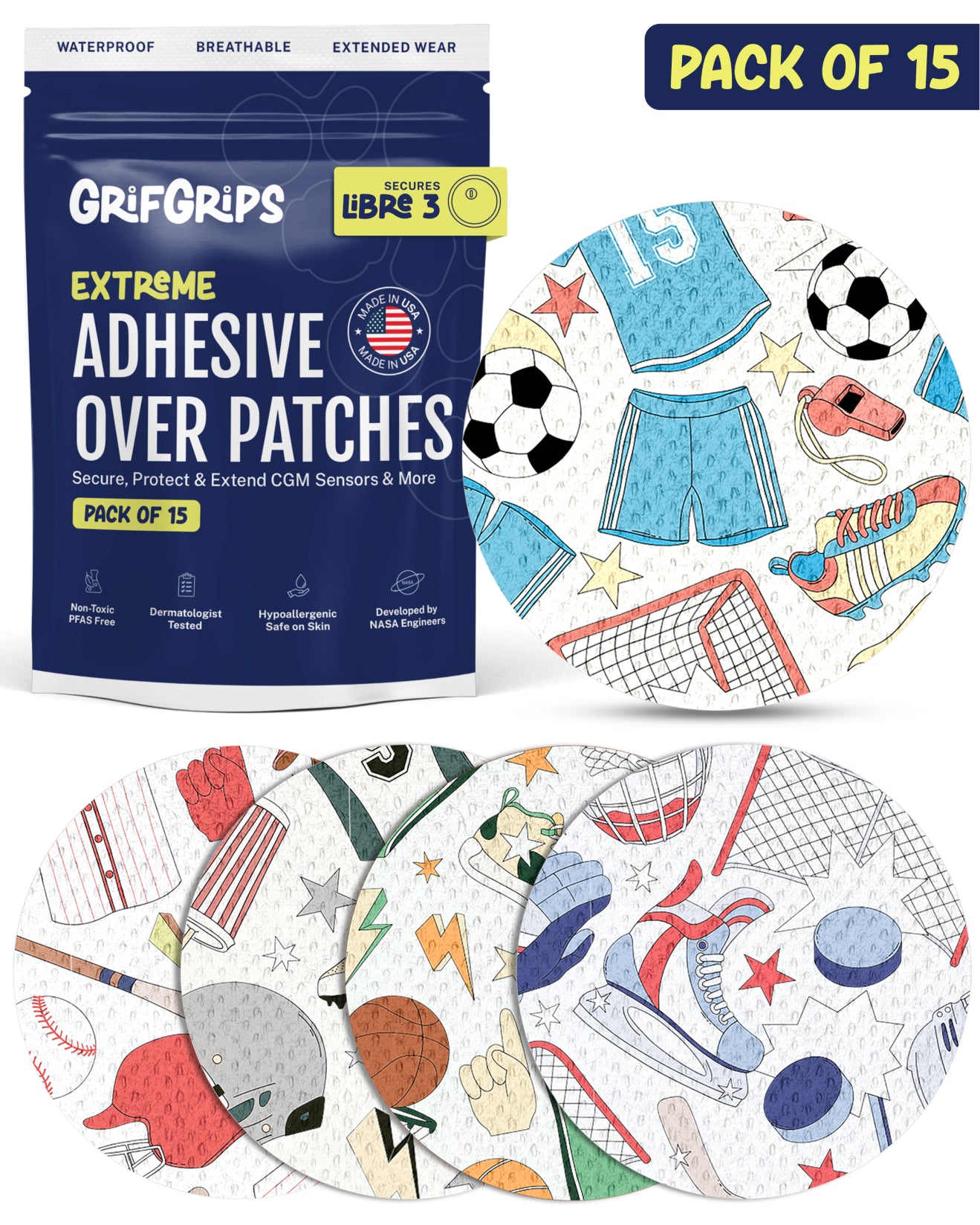EXTREME - Libre 3/3+ Adhesive Patches - Sports (15 Pack)