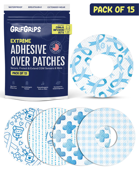 EXTREME - Universal Adhesive Patches - T1D Awareness (15 Pack)