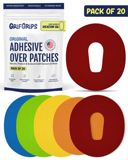 ORIGINAL - Dexcom G6 Adhesive Patches - Multicolor (20 Pack)