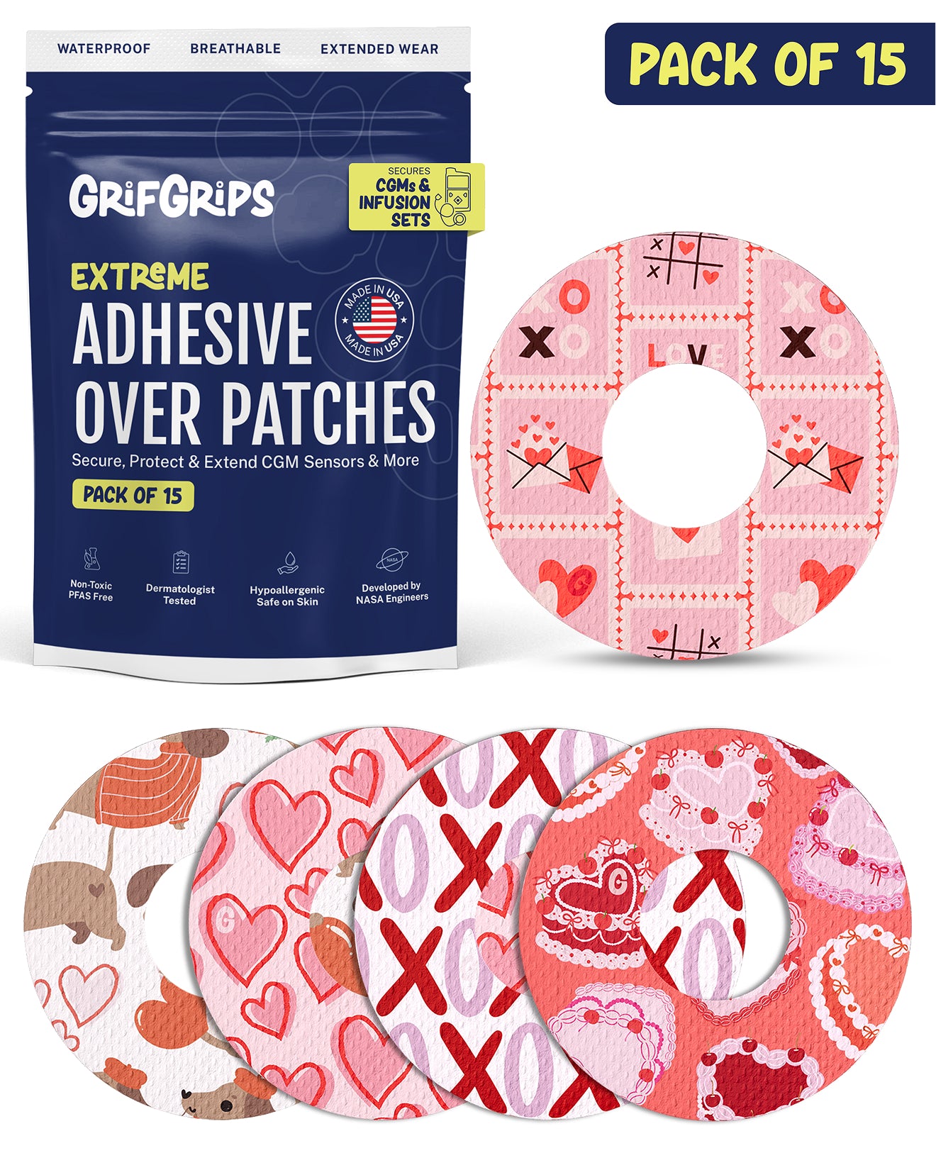 EXTREME - Universal Adhesive Patches - Valentine (15 Pack)