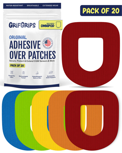 ORIGINAL - Omnipod Adhesive Patches - Multicolor (20 Pack)