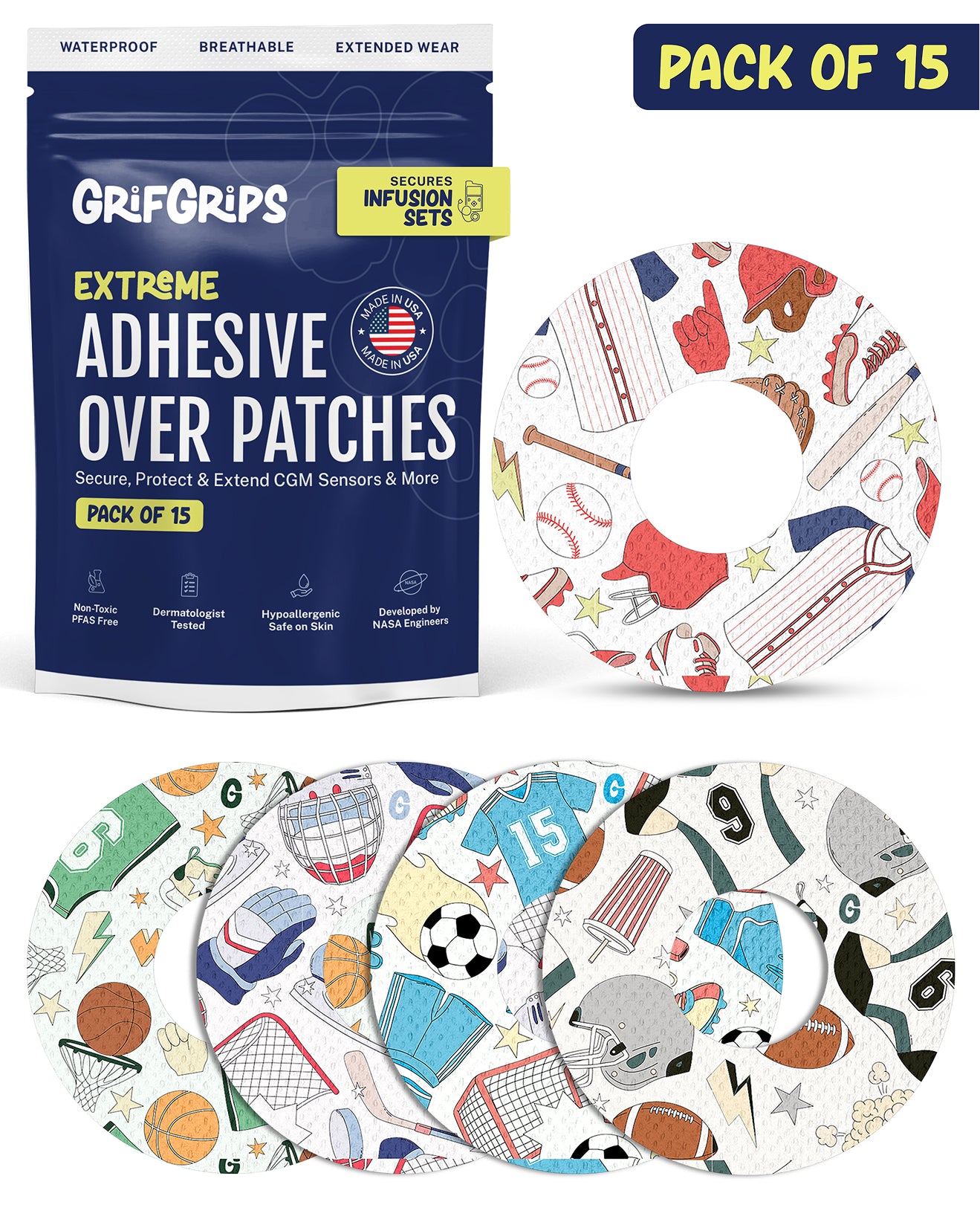 EXTREME - Infusion Sets & Universal Adhesive Patches - Sports (15 Pack)