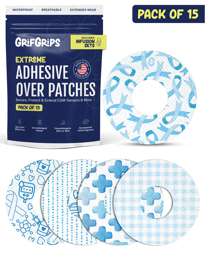 EXTREME - Infusion Sets & Universal Adhesive Patches - T1D Awareness (15 Pack)