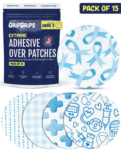 EXTREME - Libre 3/3+ Adhesive Patches - T1D Awareness (15 Pack)