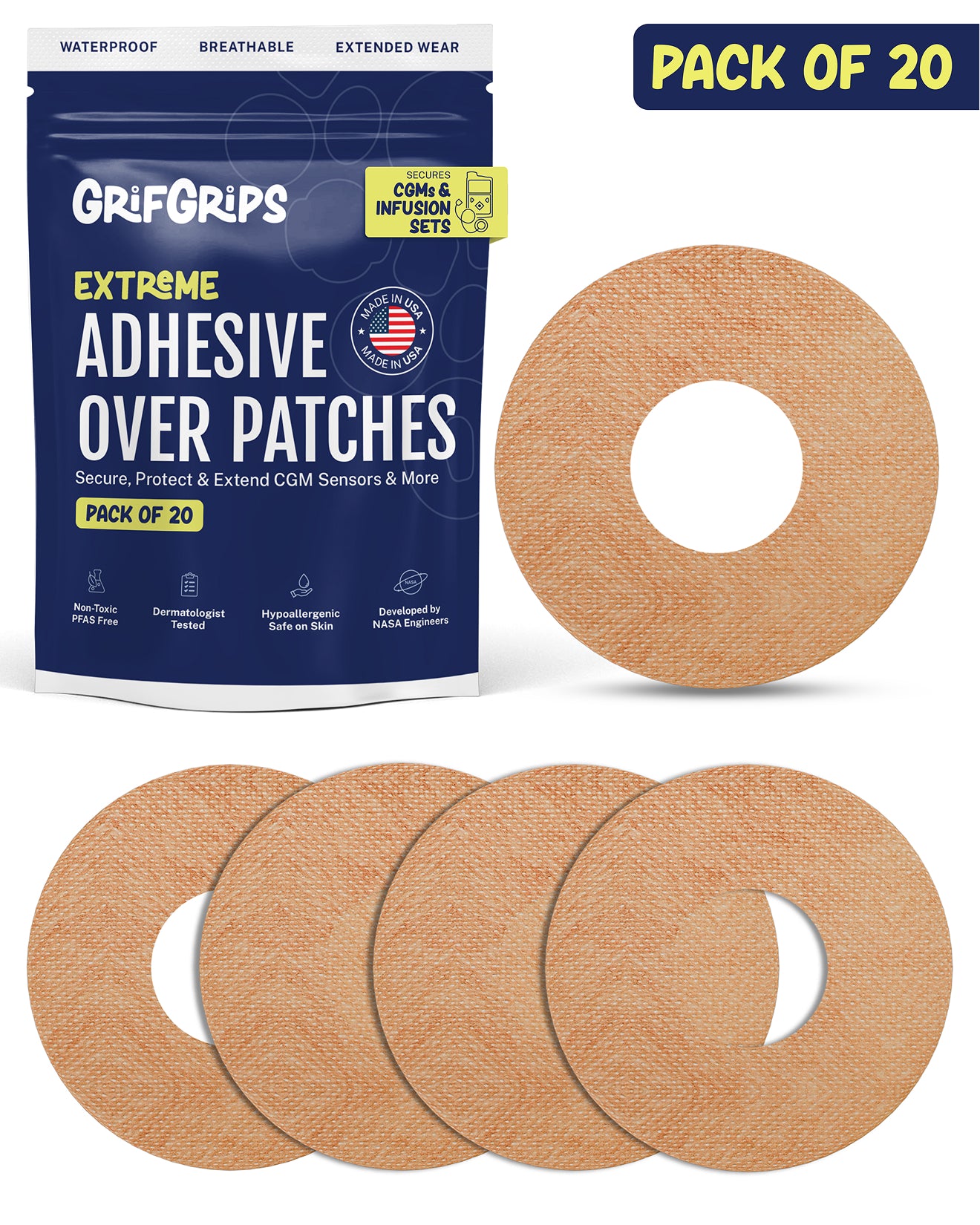 EXTREME - Universal Adhesive Patches - Tan (20 Pack)