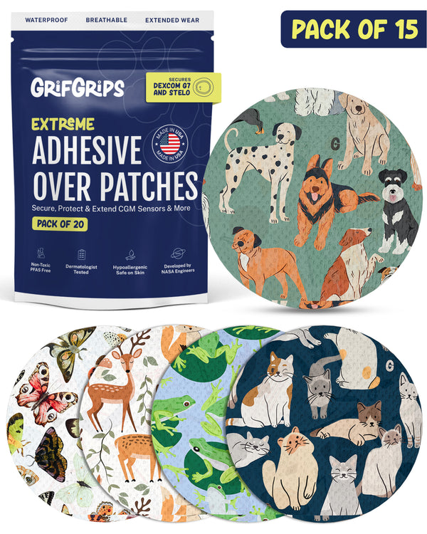 EXTREME - Dexcom G7 and Stelo Adhesive Patches - Animals (15 Pack)