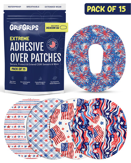 EXTREME - Dexcom G6 Adhesive Patches - America (15 Pack)