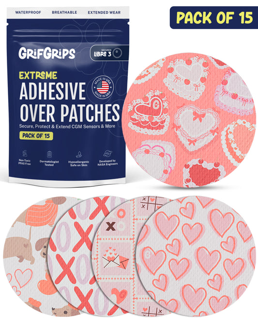 EXTREME - Libre 3/3+ Adhesive Patches - Valentine (15 Pack)