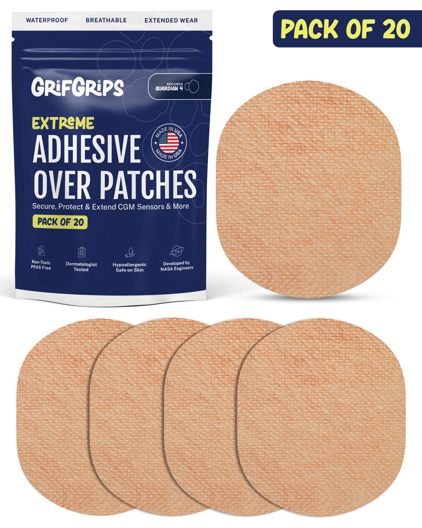 EXTREME - Medtronic Guardian Adhesive Patches - Tan (20 Pack)
