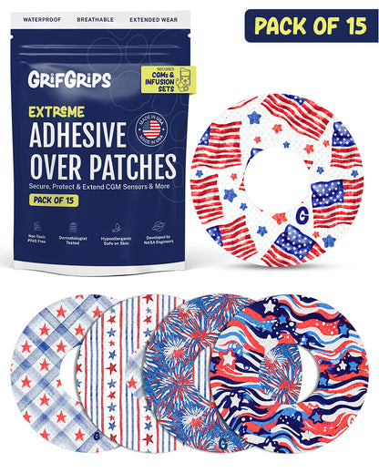 EXTREME - Universal Adhesive Patches - America (15 Pack)