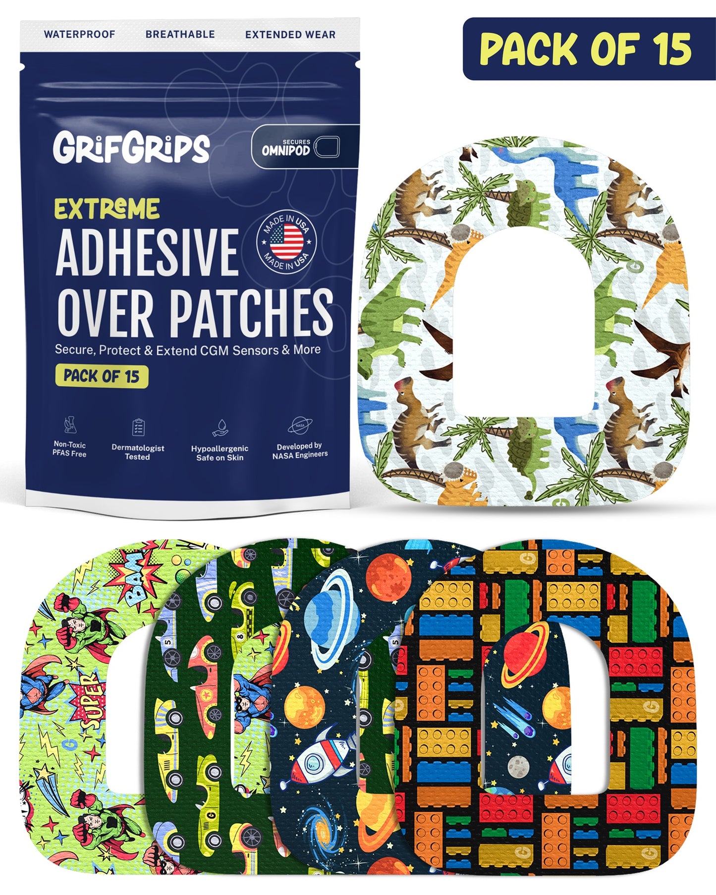 EXTREME - Omnipod Adhesive Patches - Boy (15 Pack)
