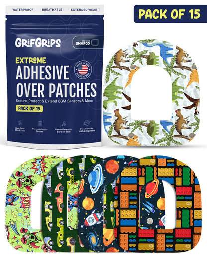 EXTREME - Omnipod Adhesive Patches - Boy (15 Pack)