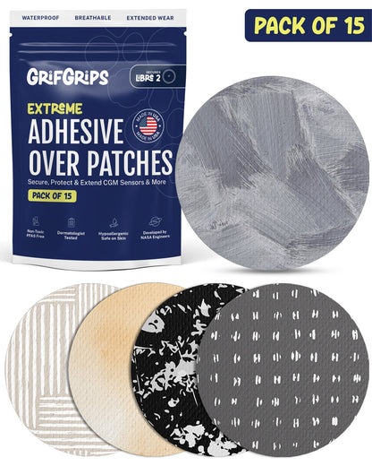 EXTREME - Libre 2/2+ and Lingo Adhesive Patches - Neutral (15 Pack)