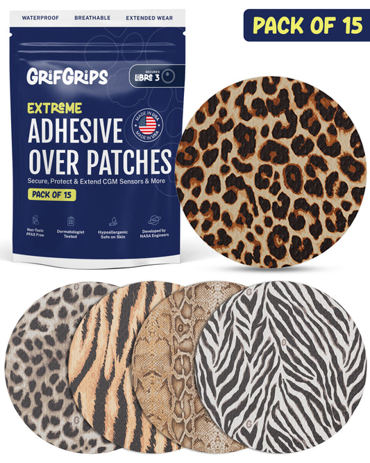 EXTREME - Libre 3/3+ Adhesive Patches - Animal Prints (15 Pack)