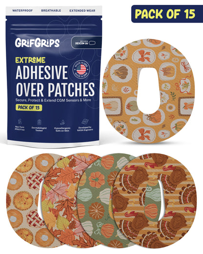 EXTREME - Dexcom G6 Adhesive Patches - Thanksgiving (15 Pack)