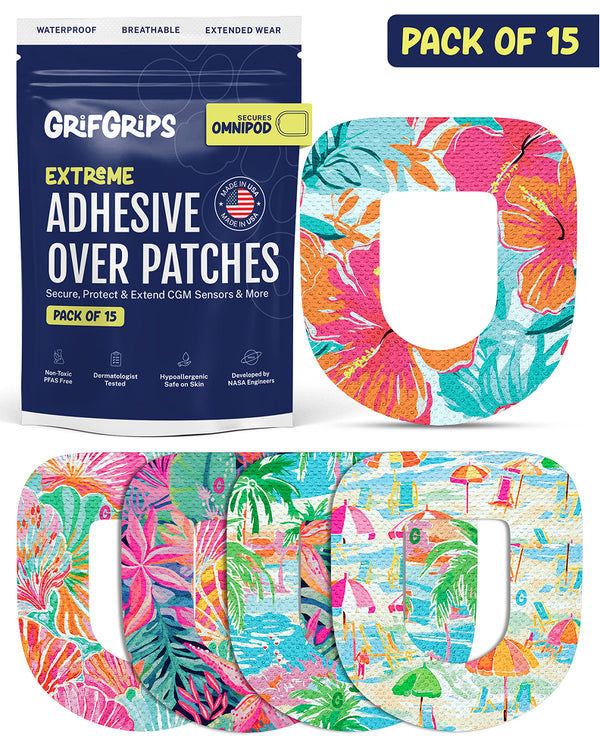 EXTREME - Omnipod Adhesive Patches - Tropical (15 Pack)