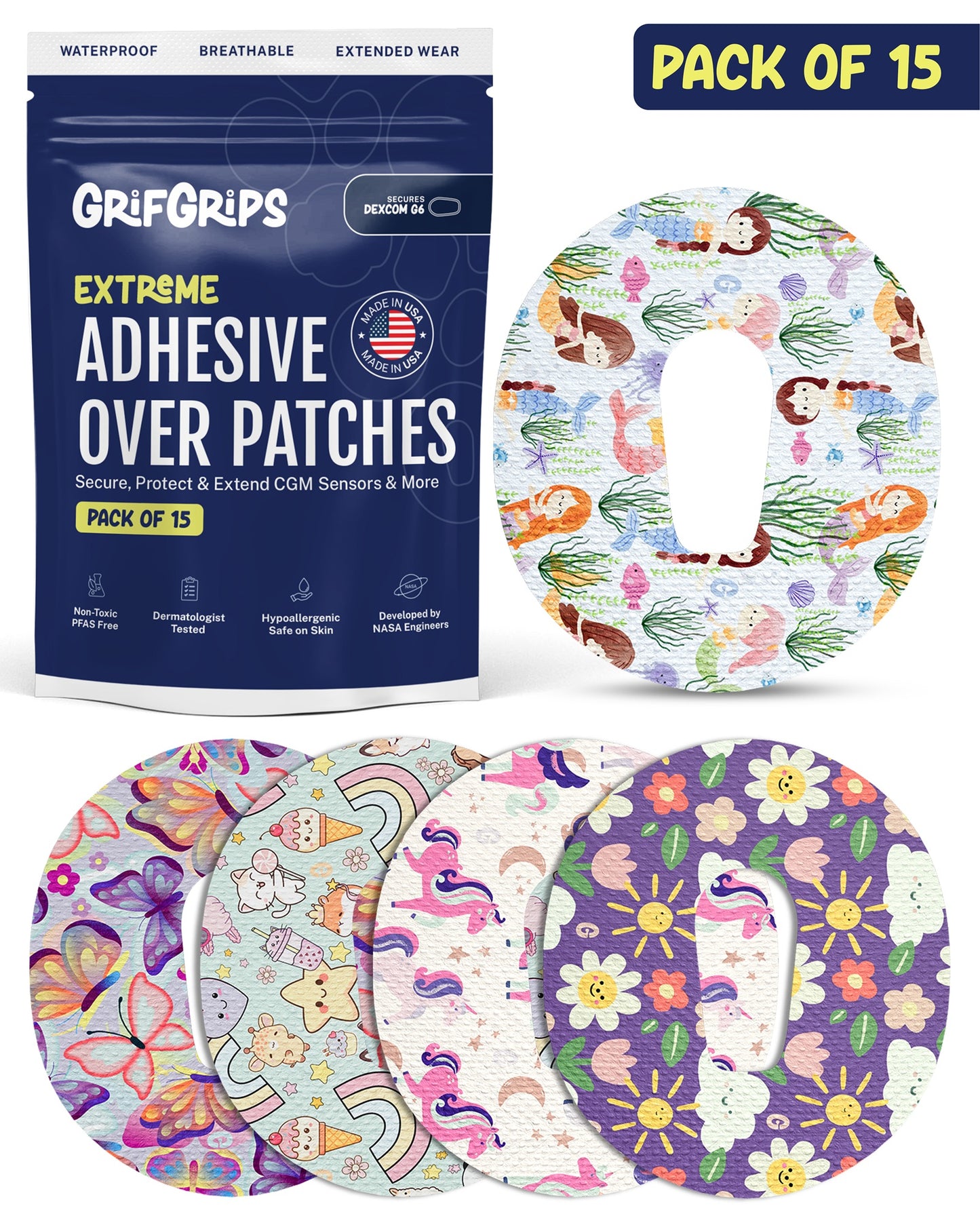 EXTREME - Dexcom G6 Adhesive Patches - Girl (15 Pack)
