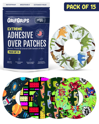 EXTREME - Infusion Sets & Universal Adhesive Patches - Boy (15 Pack)