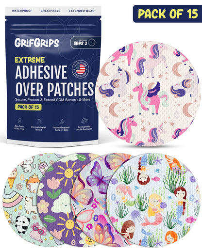 EXTREME - Libre 2/2+ and Lingo Adhesive Patches - Girl (15 Pack)