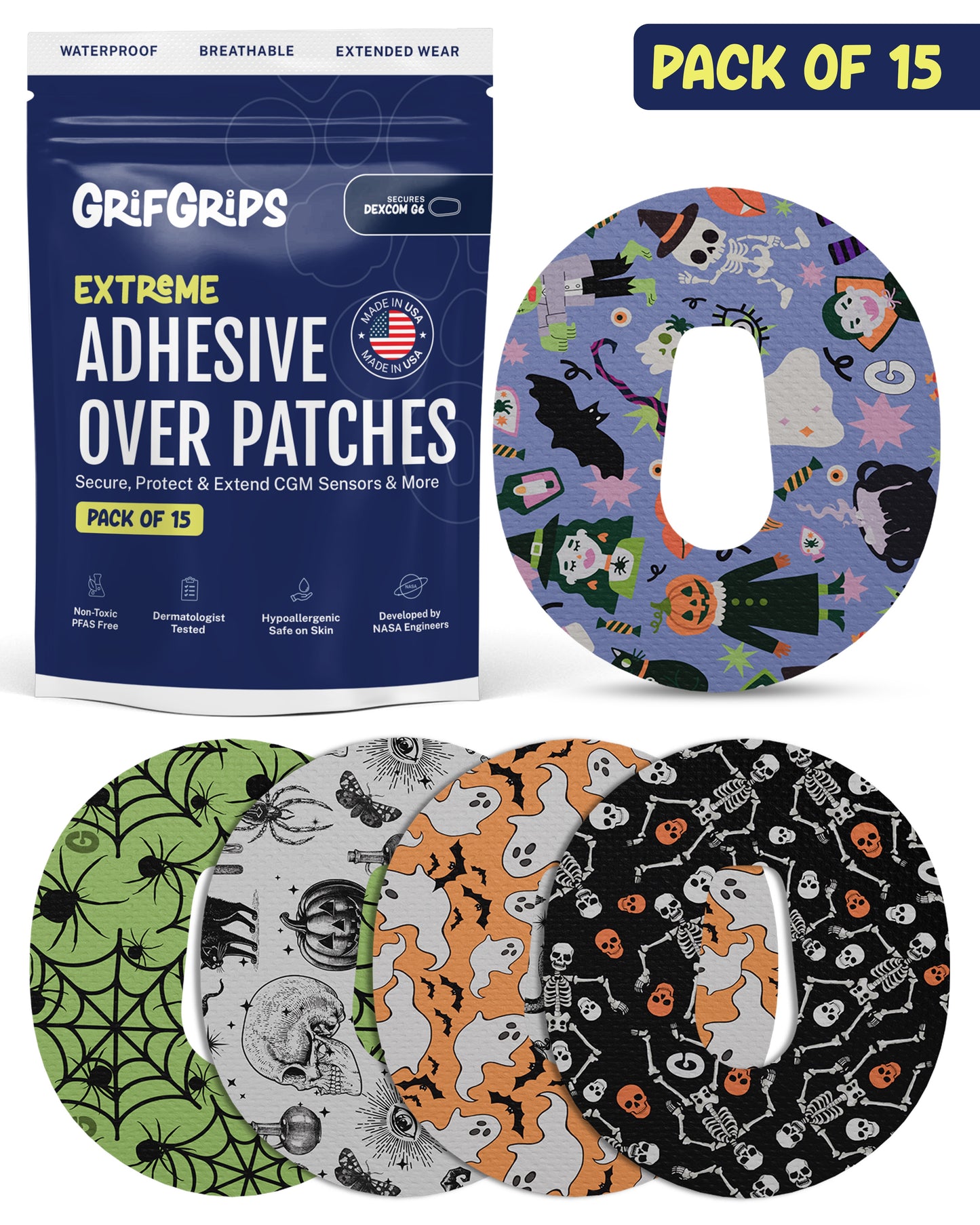 EXTREME - Dexcom G6 Adhesive Patches - Halloween (15 Pack)