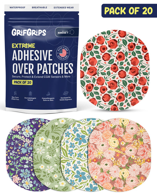 EXTREME - Medtronic Guardian Adhesive Patches - Floral (15 Pack)