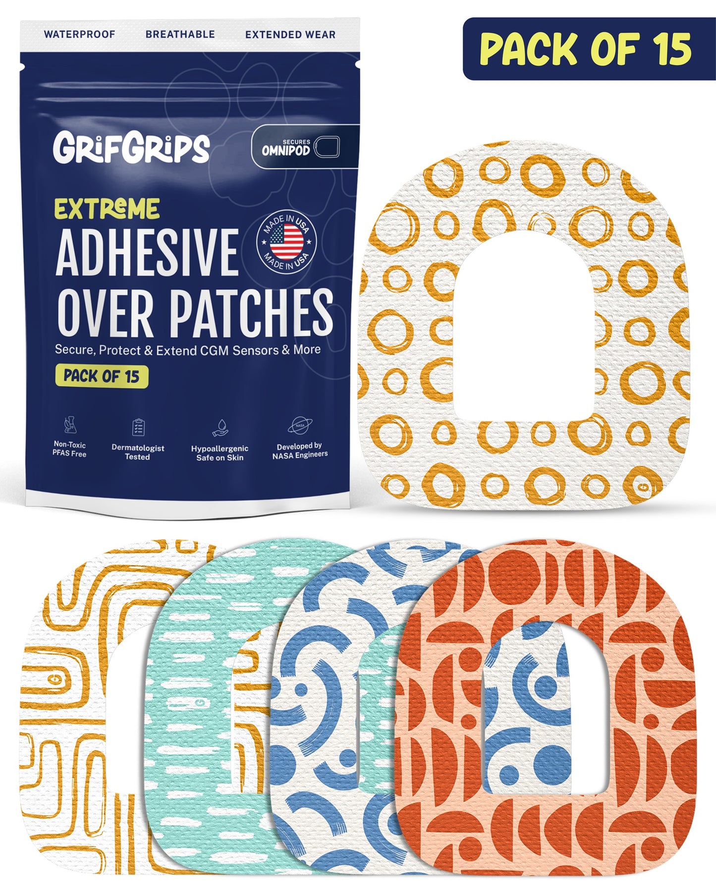 EXTREME - Omnipod Adhesive Patches - Abstract (15 Pack)