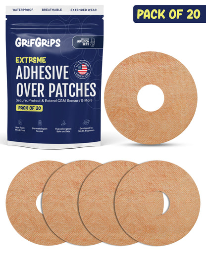 EXTREME - Infusion Sets & Universal Adhesive Patches - Tan (20 Pack)