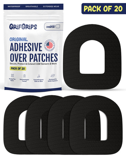 ORIGINAL - Omnipod Adhesive Patches - Black (20 Pack)