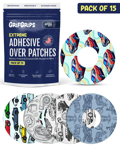 EXTREME - Infusion Sets & Universal Adhesive Patches - Cars (15 Pack)