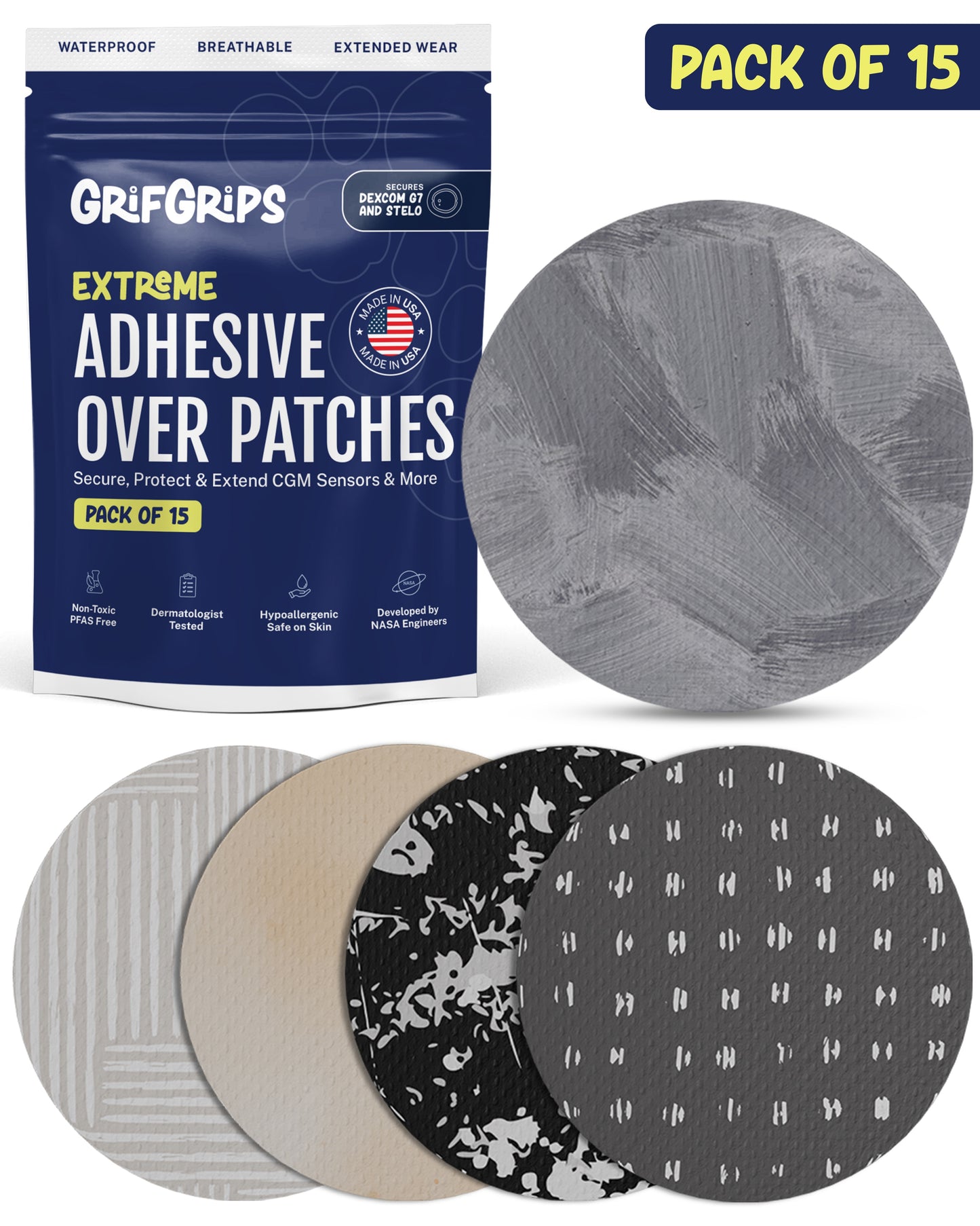 EXTREME - Dexcom G7 and Stelo Adhesive Patches - Neutral (15 Pack)