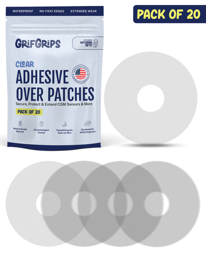 CLEAR - Infusion Sets & Universal Adhesive Patches (20 Pack)