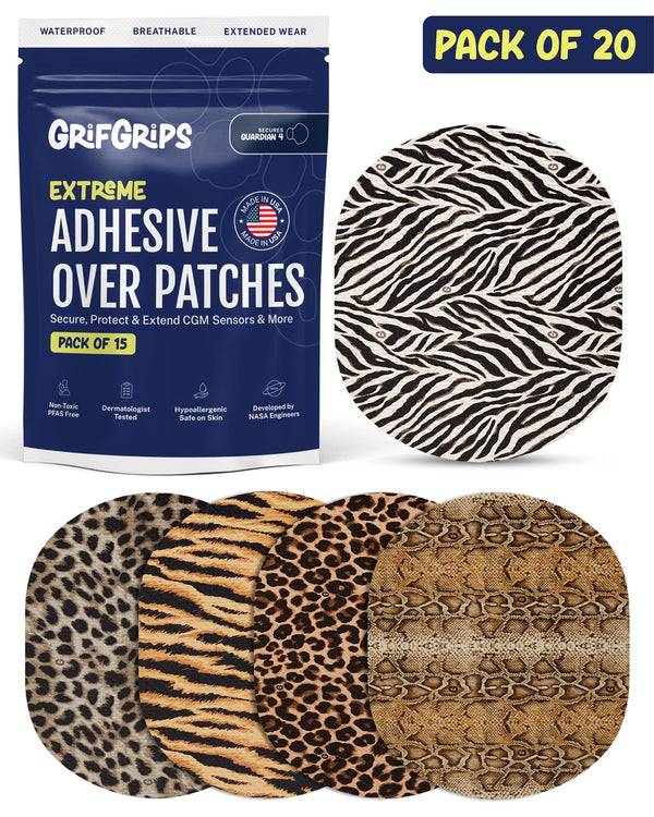 EXTREME - Medtronic Guardian Adhesive Patches - Animal Prints (15 Pack)