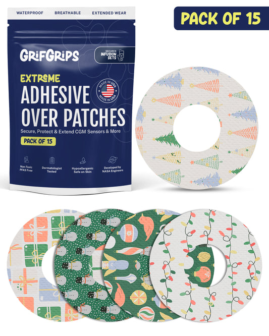 EXTREME - Infusion Sets & Universal Adhesive Patches - Christmas (15 Pack)