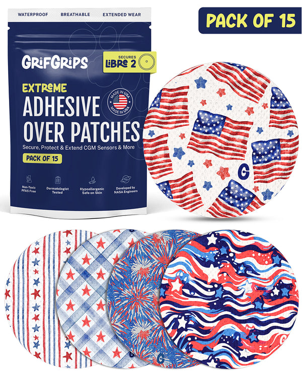 EXTREME - Libre 2/2+ and Lingo Adhesive Patches - America (15 Pack)