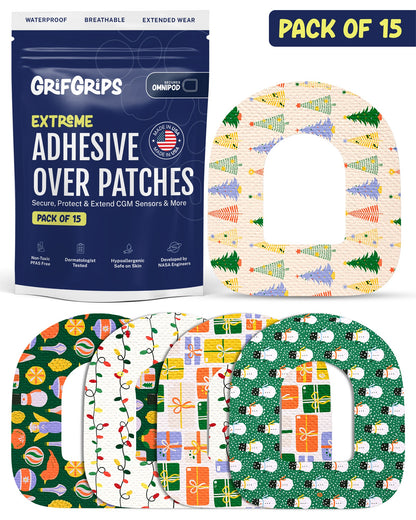 EXTREME - Omnipod Adhesive Patches - Christmas (15 Pack)