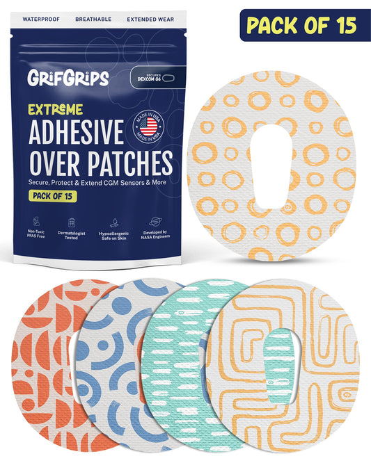 EXTREME - Dexcom G6 Adhesive Patches - Abstract (15 Pack)