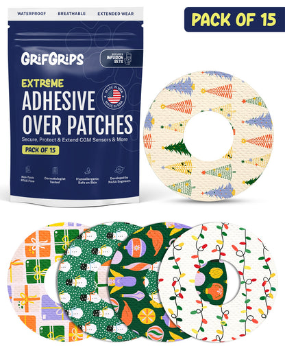 EXTREME - Infusion Sets & Universal Adhesive Patches - Christmas (15 Pack)