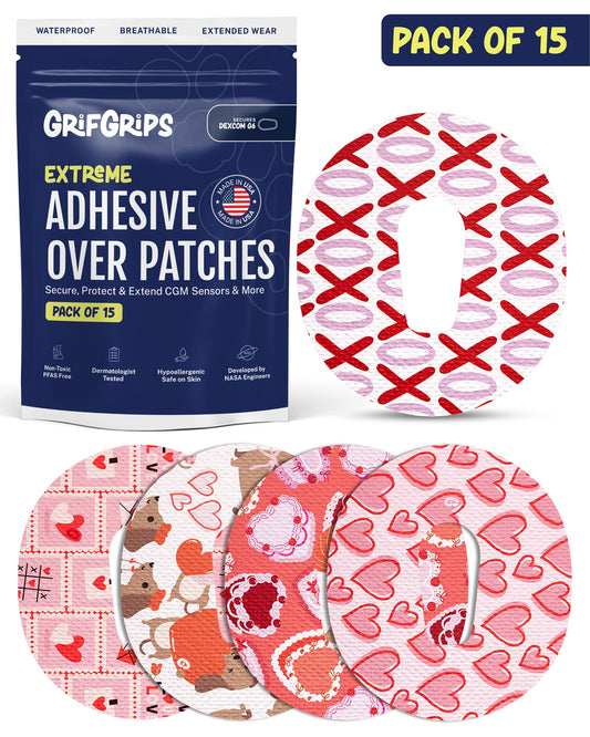 EXTREME - Dexcom G6 Adhesive Patches - Valentine (15 Pack)