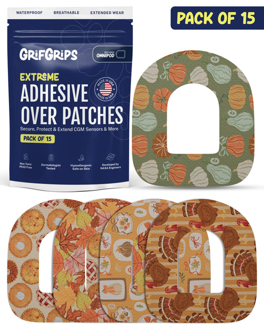 EXTREME - Omnipod Adhesive Patches - Thanksgiving (15 Pack)