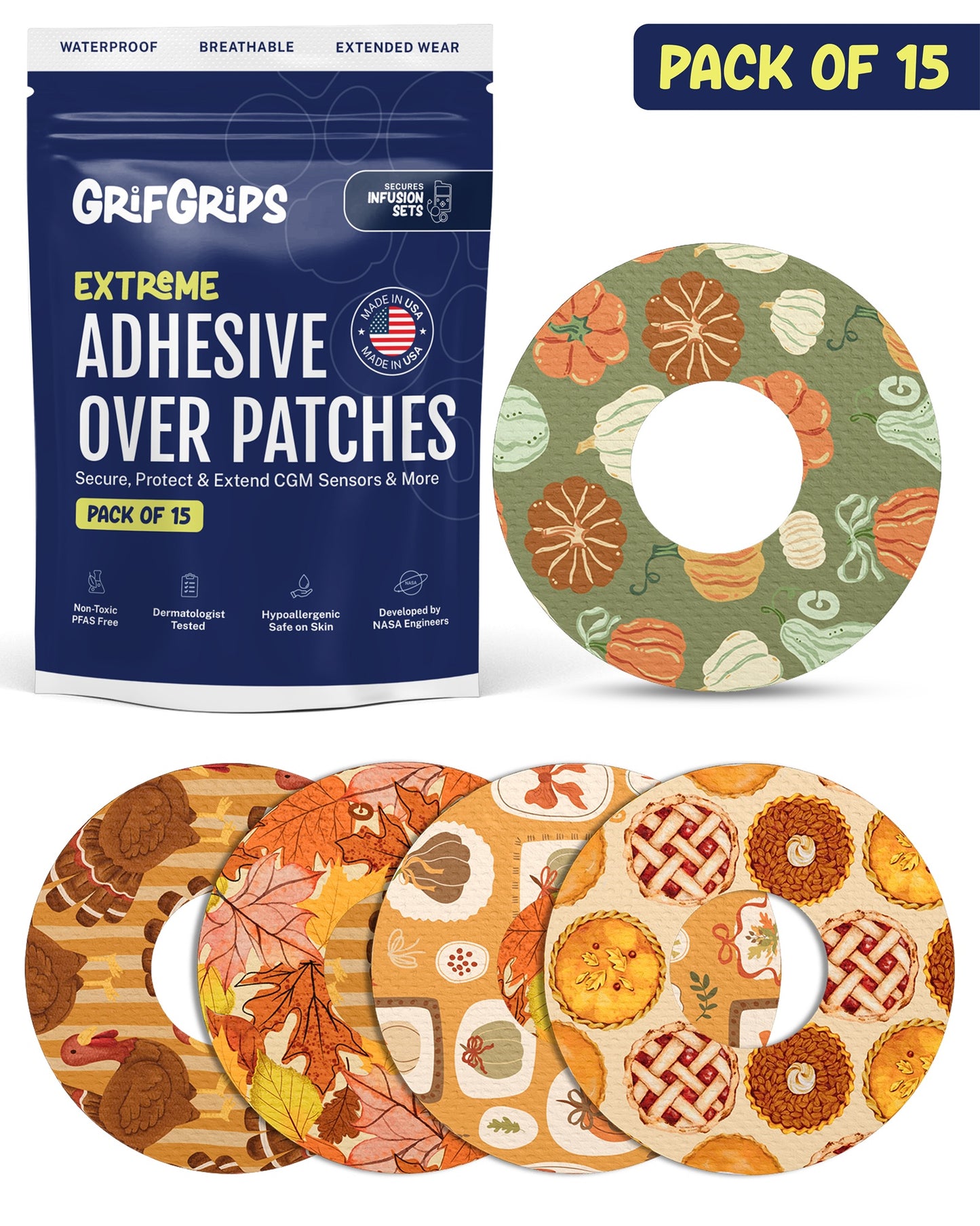 EXTREME - Infusion Sets & Universal Adhesive Patches - Thanksgiving (15 Pack)